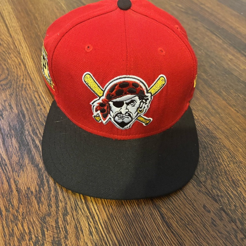 Red and Black Baseball Cap with Pirates Logo